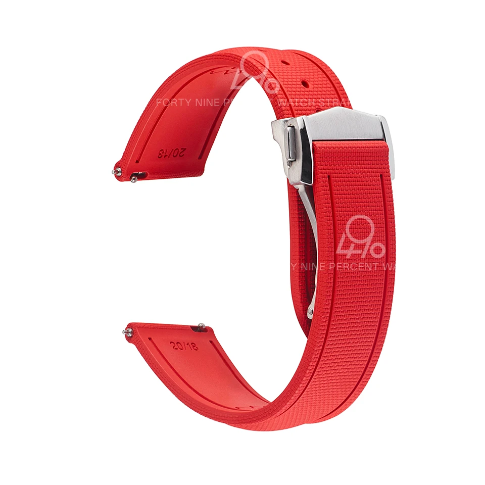 Enhanced Quick Release Universal FKM Rubber Watch Strap, Multi-Size Adjustable Bracelet