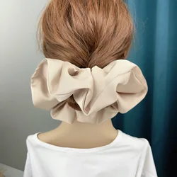 Luxurious Oversized Satin Hair Scrunchies Set (Khaki-Oversize)
