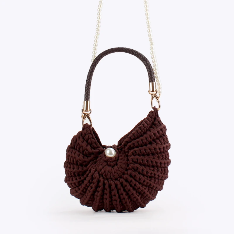 ตัวเลือกสินค้า Conch Shellถักโครเชต์Crossbodyไหล่กระเป๋า,Pearl Chain Handmadeทอกระเป๋าผู้หญิง,Elegantที่ละเอียดอ่อนน่ารักกระเป๋าขนาดกะทัดรัด