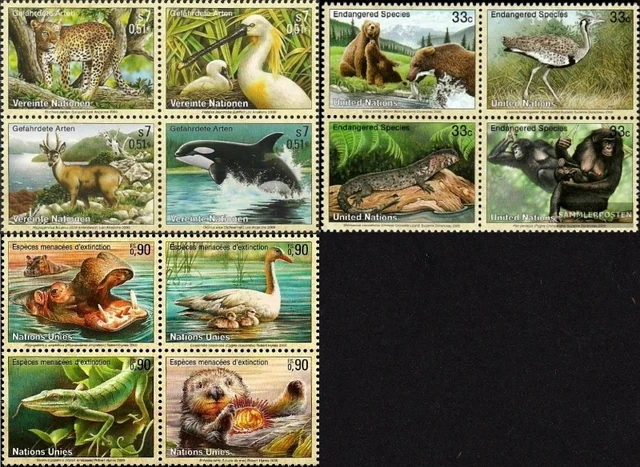 12 PCS,UN,2000,Endangered Animals,Animal Stamps, Bird Stamp, Real  Original,High Quaility, MNH