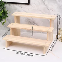1pcs Solid Wood Display Stand Toy Blind Box Organizer Cosmetic Perfume Display Shelf Organization Storage Decoration Holder 2