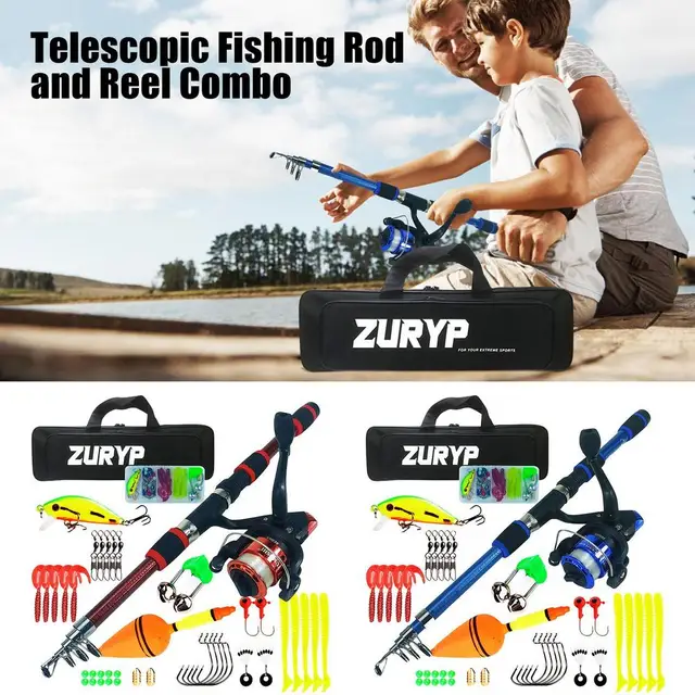 Portable Telescopic Fishing Rod Set With Carry Bag Fishing Rod and