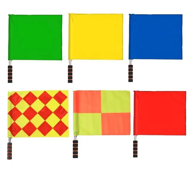 Professional Referee Flag Multi-color Waterproof Linesman Flags with Sponges Handle Issuing Flags Volleyballs Football Supplies Professional Referee Flag Multi-color Waterproof Linesman Flags with Sponges Handle Issuing Flags Volleyballs Football Supplies