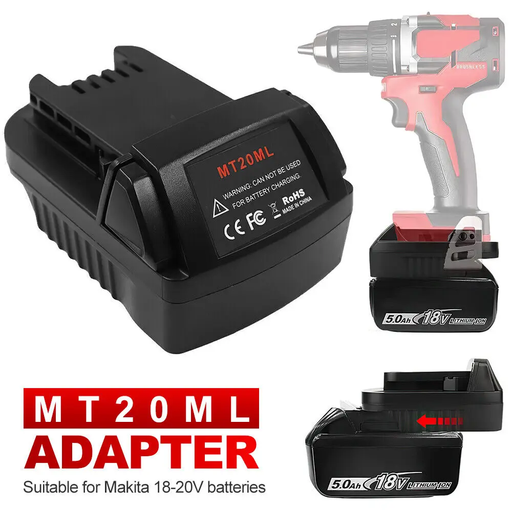 MT20ML Adapter for Makita 18V Li-ion Battery BL1830 BL1860 BL1815 Convert to for Milwaukee 18V Lithium Battery