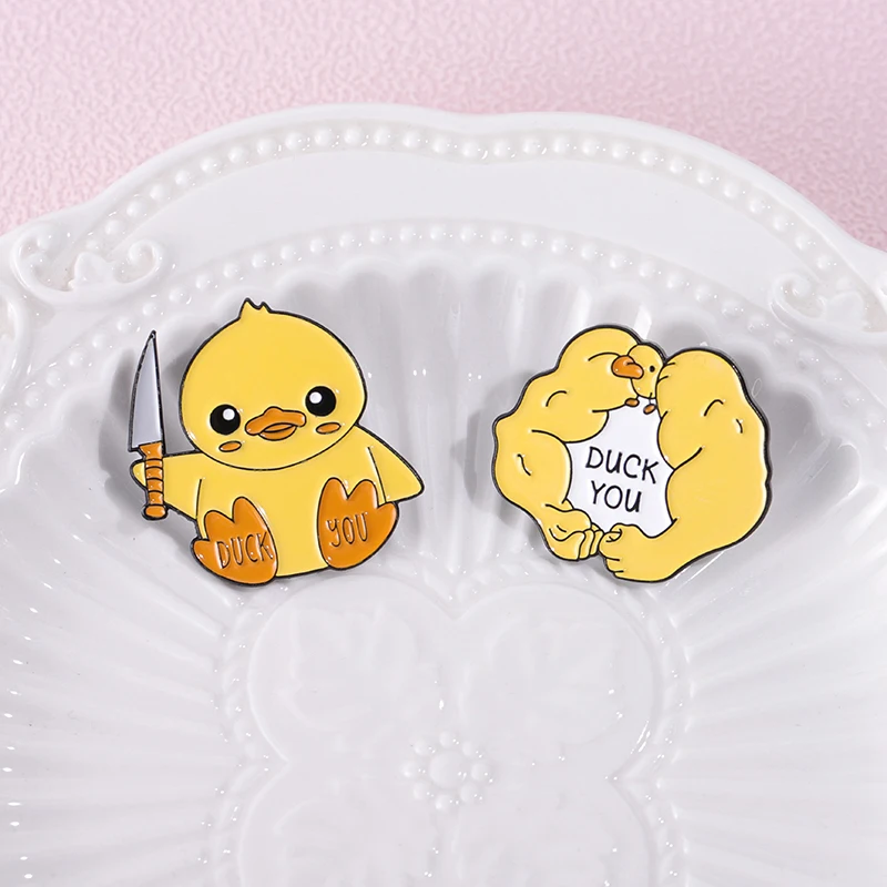 Broche Canard En Métal Kirsite - Accessoire Mignon Pour Vêtements, Sacs - Couleurs Vives, épingle Sécurité