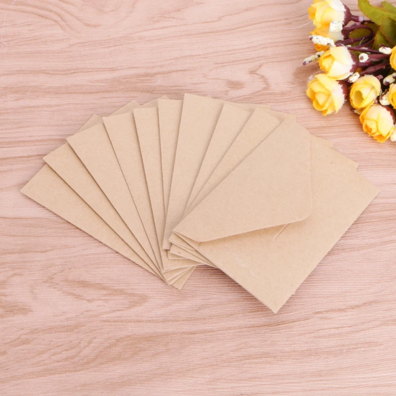 50 Sheets/Pack Vintage Envelopes for 4''x2.67'' Cards Mail Letter Postcard Wedding Invitation Baby Shower Party Supplies