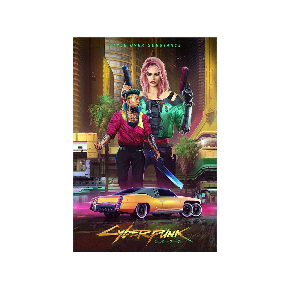 Cyberpunk Dreamscape Canvas Art Print