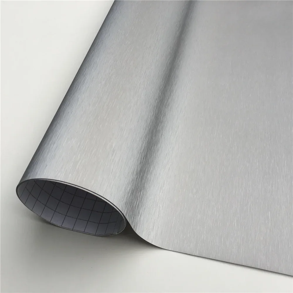 Brushed Aluminum Vinyl Wrap Film car sticker vinyl film sticker Matte Brushed Metallic Car Wrapping Foil Sticker for Car Motor Computer