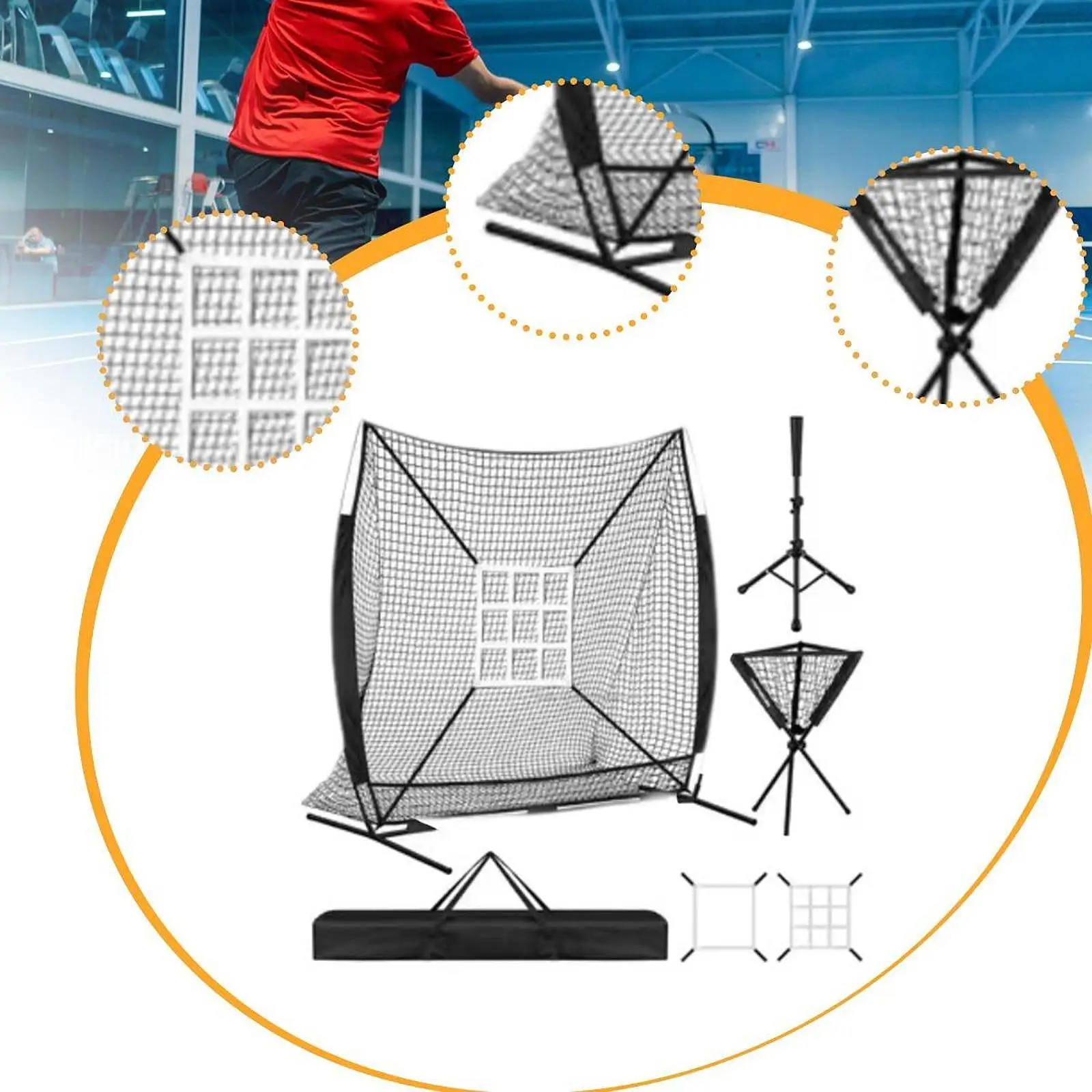 Baseball Softball Net 7x7 Ft Lightweight with Strike Zone, Tee, Baseball Softball Net 7x7 Ft Lightweight with Strike Zone, Tee,