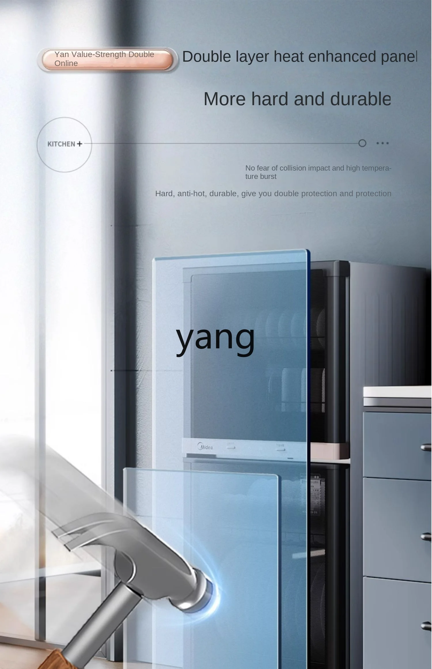 L'm'm Household Small Desktop Kitchen Cupboard Vertical Tableware Rack High Temperature Drying 3