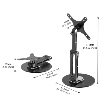 Alternative view of Single Monitor Stand For Up To 18.5 Inch Screen
