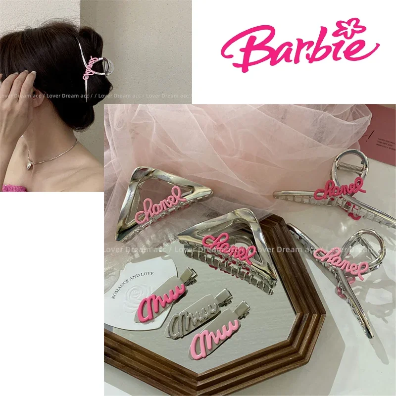 Cartoon Kawaii Barbie Hairpin Anime Cute Hair Ornaments Sweet Girly Color Letter Copricapo Harajuku Y2K Fermaglio Per Capelli Nuovo Stile