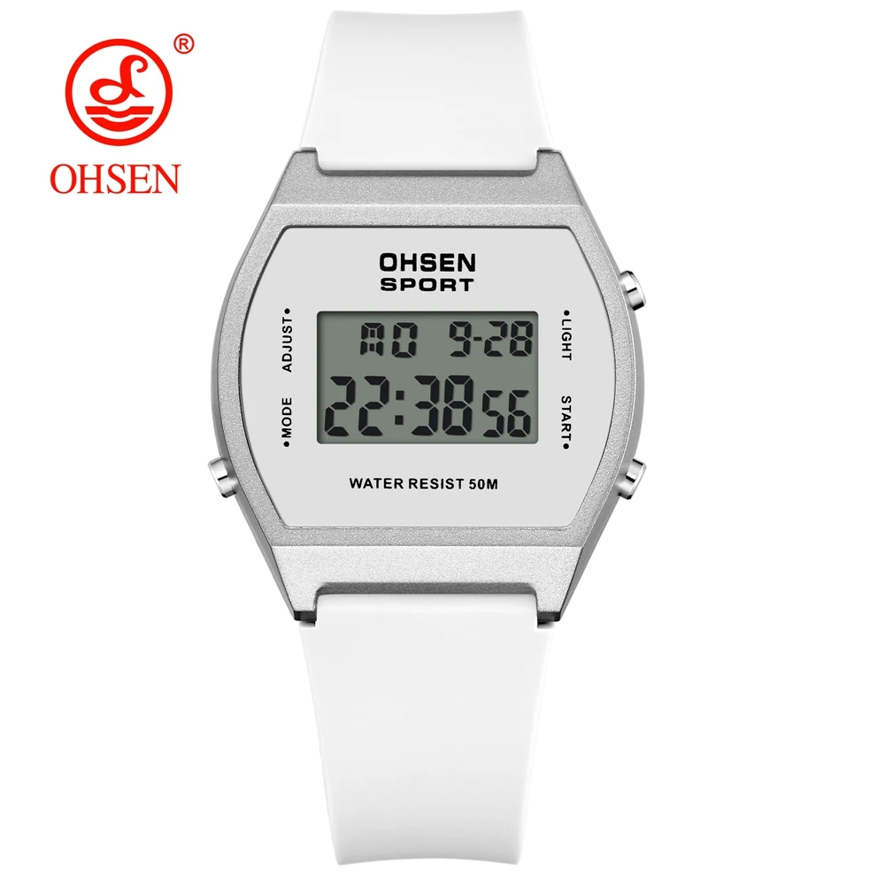 Sleek Pink Waterproof Digital Women's Sport Watch