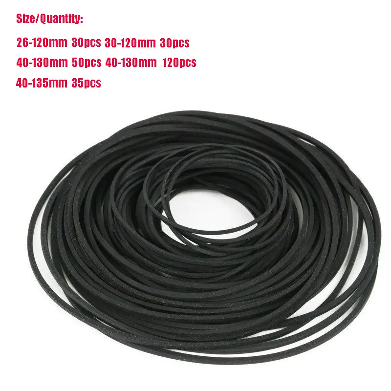 30-120pack Universal Mix Replacement Rubber CD DVD Rubber Belt Turntable New Assorted Strap Cassette Tape Recorder Cassette Tape - Image 5