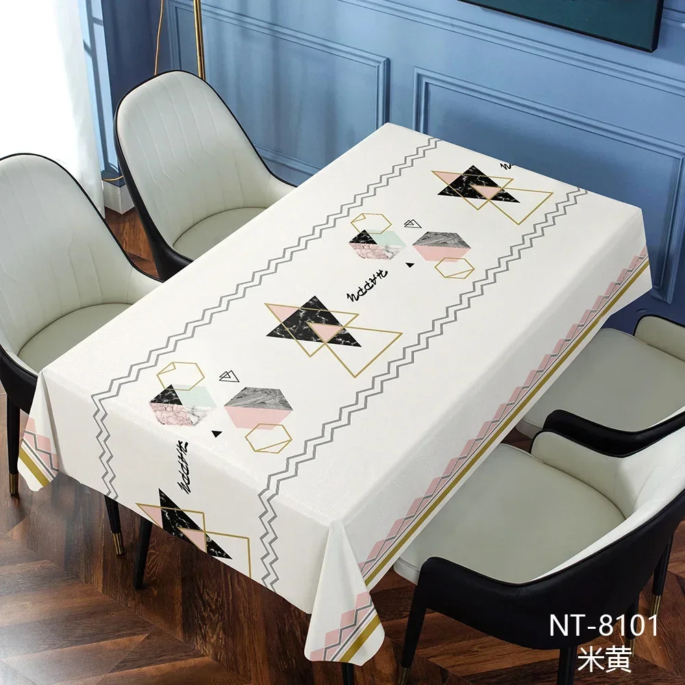 

8059 PVC Imported dining table cloth with oil proof, waterproof, light luxury and high-end feel, rectangular tablecloth with
