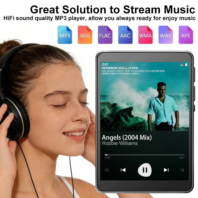 5MP 카메라, 안드로이드 10, MP3 플레이어, 2.83인치 IPS 화면, 구글 플레이 스토어, WiFi/블루투스, 256GB 확장 가능, 비디오 녹화 지원