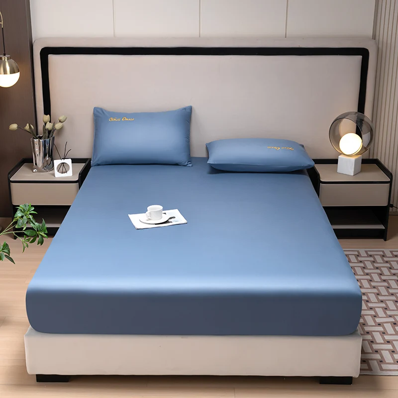 100% Egyptian Cotton Fitted Sheet with Elastic Band Luxury Soft 400TC Bedding Mattress Cover Protector Double Queen King Size 2