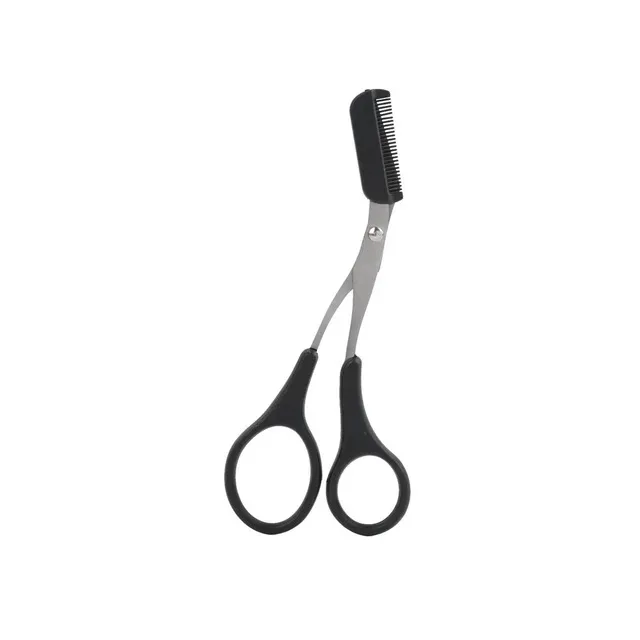 1Pcs Safe Eyebrow Trimmer Stainless Steel Eyebrow Scissors with Comb Hair Removal Shaver Eyebrows Shaping Makeup Tool 6