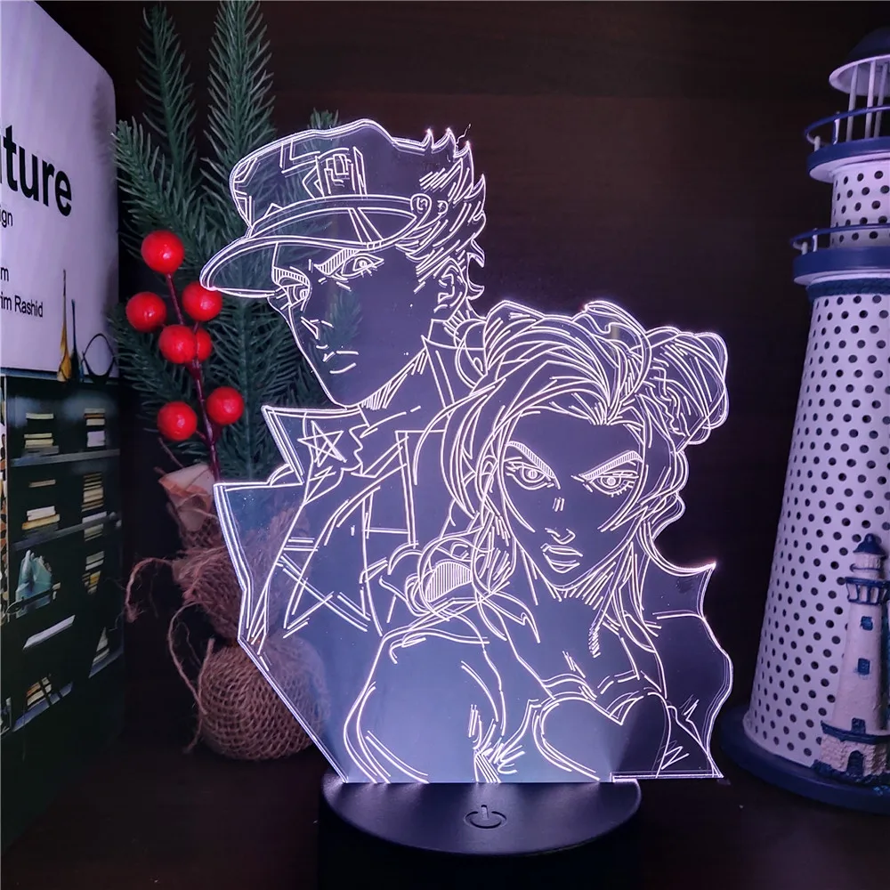 JoJos Bizarre Adventure Kujo Jotaro Jolyne Cujoh LED Anime 3D Night