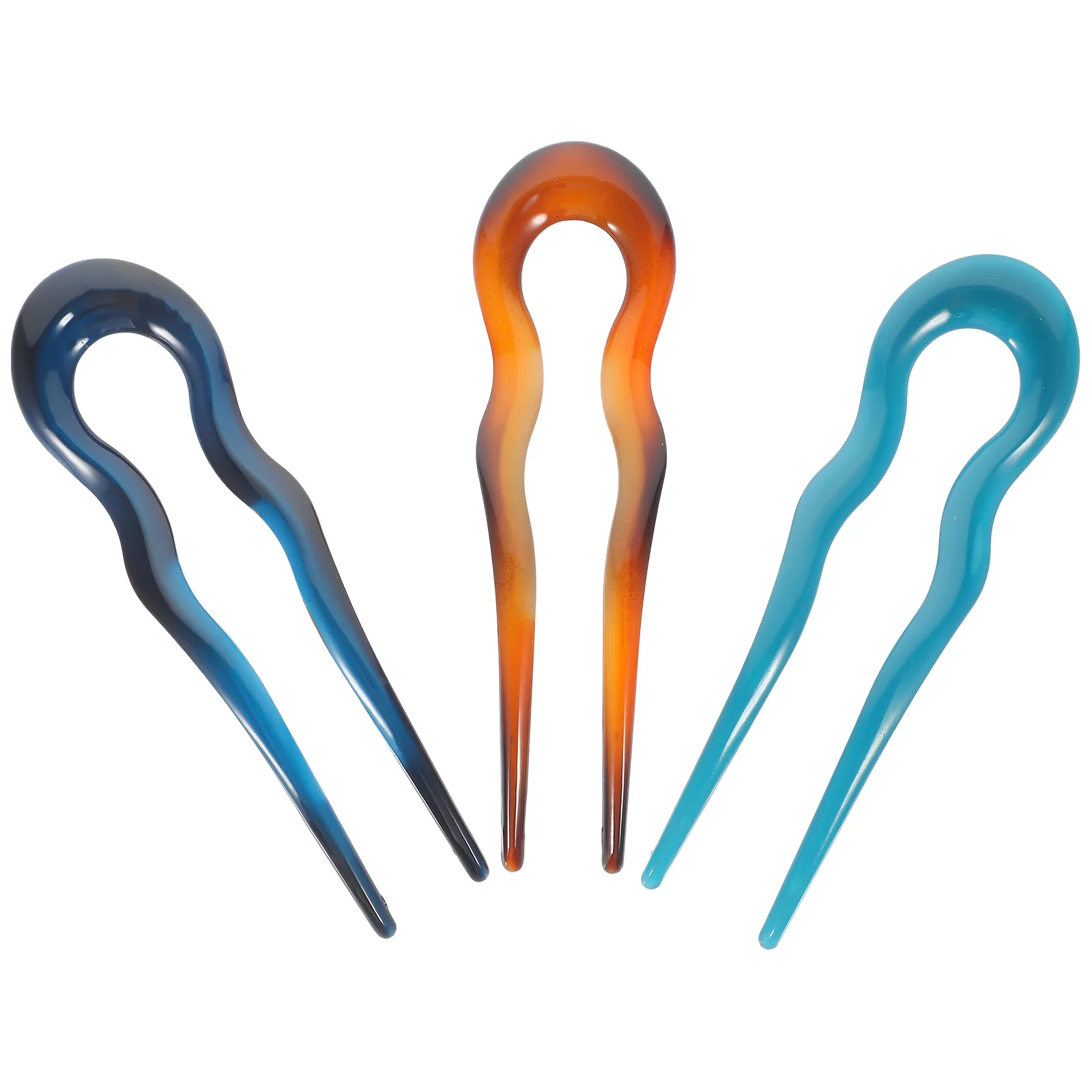 

3 Pcs Hairpin Pins Clip for Sticks Buns Glossy Barrette Fork Long Vintage Accessories Chopsticks Bobby