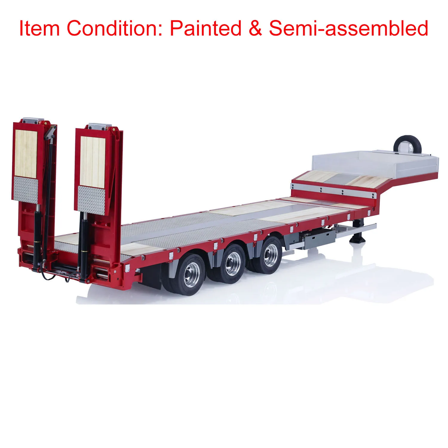 3 Axles RC 1/14 Metal Gooseneck Trailer CNC Model with UBEC Servo for Remote Control Tractor Truck Car Painted Toy THZH1752 3