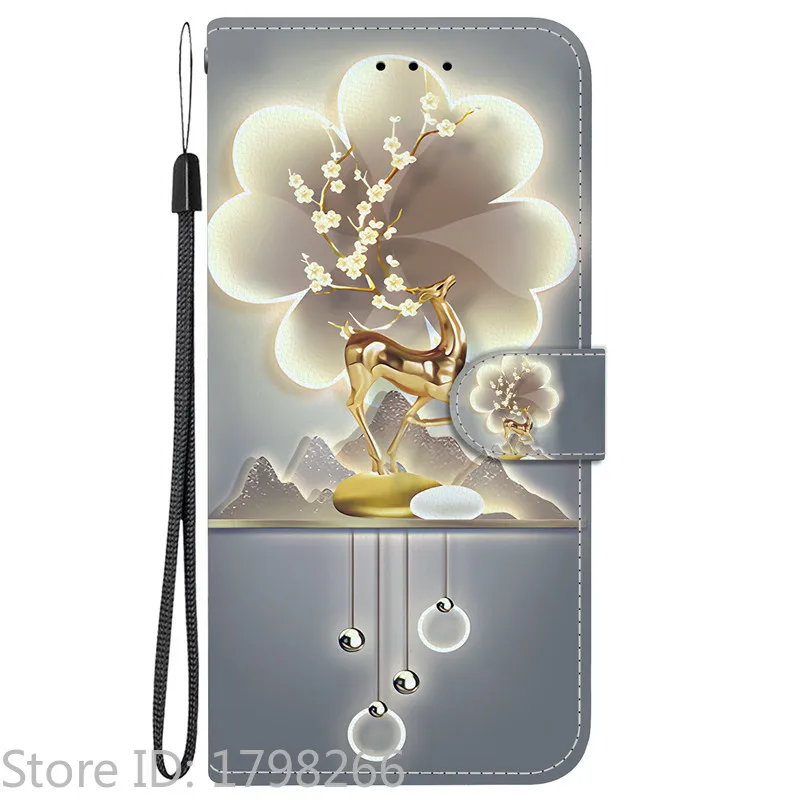 Elegant Colored Flower Wallet Phone Case - Magnetic Flip Leather Cover with Cute 3D Pattern
