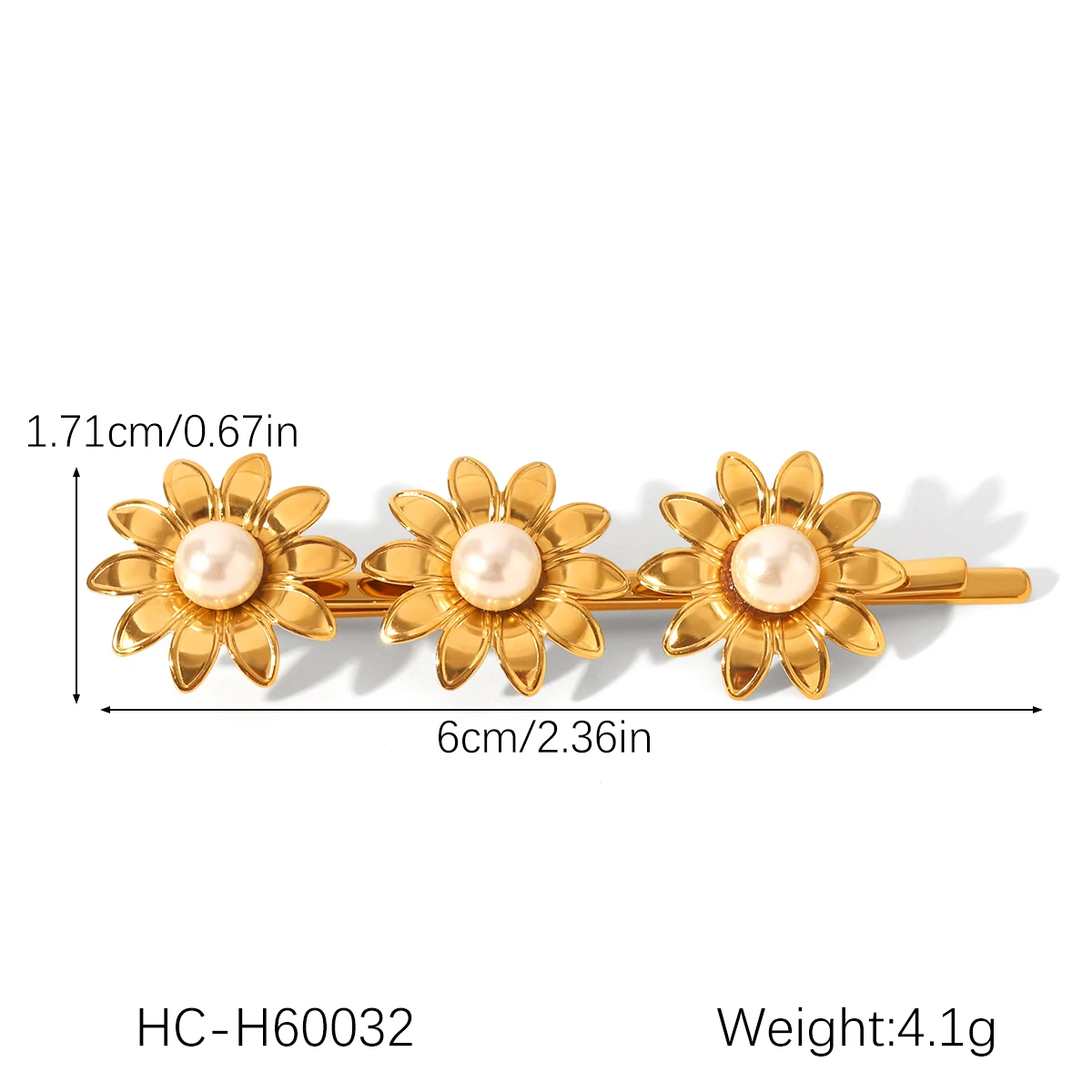 Forcina per capelli a forma di stella marina in acciaio inossidabile con perla, per donna, placcata in oro, accessori per capelli alla moda_voghion.com