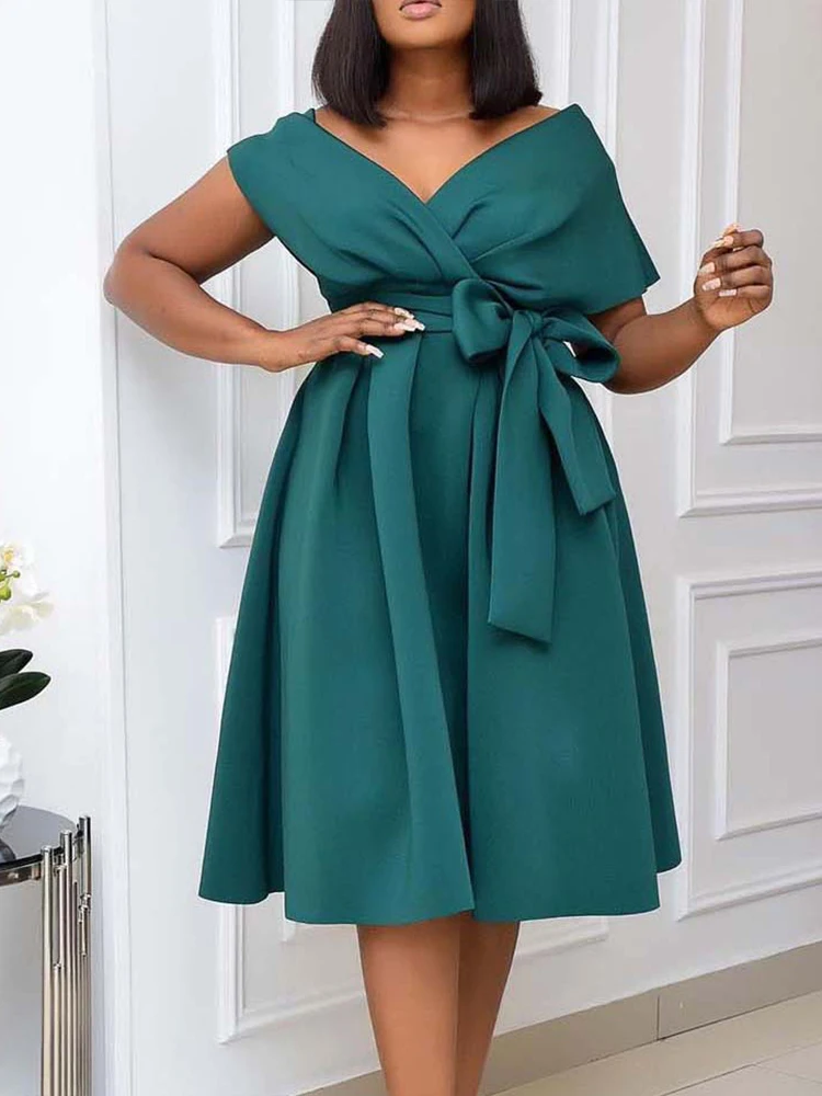

Великолепное белое зеленое женское вечернее платье, привлекательная праздничная одежда 2022, плиссированные платья с глубоким V-образным вырезом и коротким рукавом и высокой талией