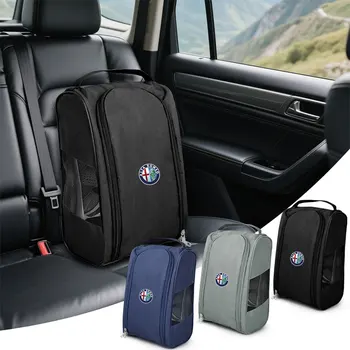 Borsa per scarpe da golf portatile per auto Borse per scarpe in tessuto Oxford Accessori auto per Alfa Romeo Giulia Stelvio Giulietta Tonale Mito