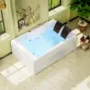 72" x 48" Whirlpool Tub 2 Person Jetted Bathtub Hydro Massage Chromatherapy ETL Certified 3 Sided Apron Acrylic 1125 Watt 6