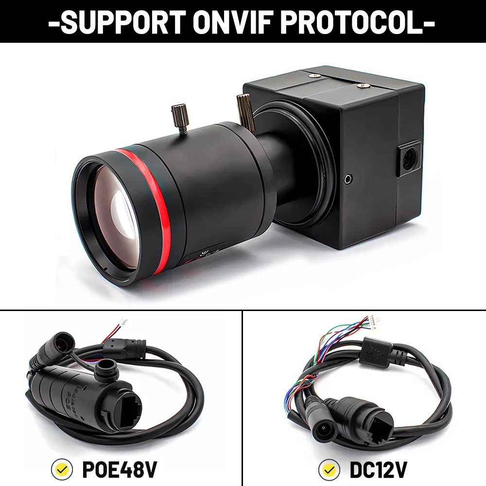 10X Zoom 2/4MP POE IP Camera 5-50mm Varifocal Lens HD Security Onvif RTSP H.265 CCTV System Video Surveillance Industrial Camera 5