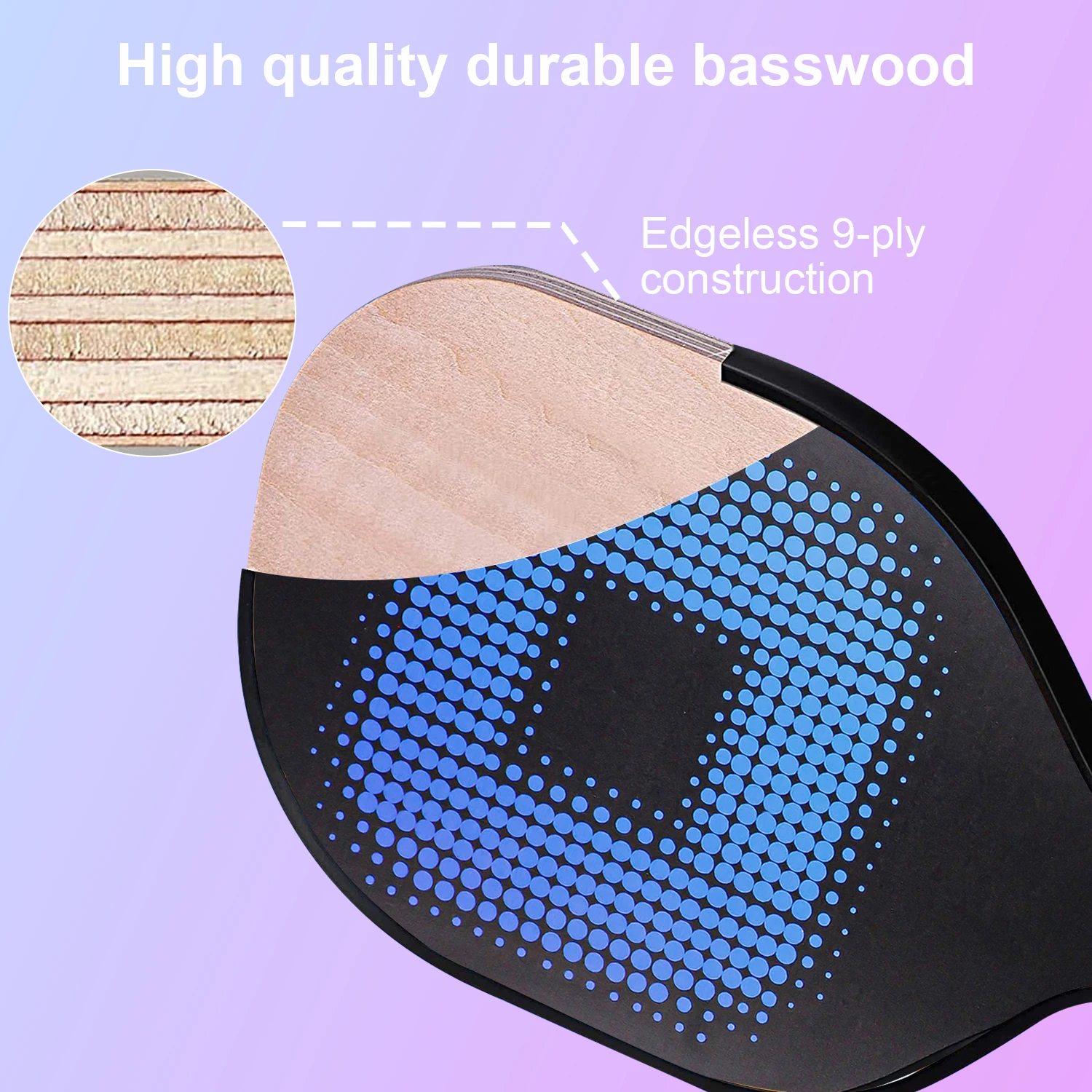 Pickleball Paddles Set with 4 Wood Pickleball Rackets & 4 Balls & Grip Tapes Portable Carry Bag for Indoor/Outdoor Sports