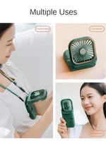 Ventilateur portable pliable 2025, 3000 mAh, recharge USB, affichage numérique, mini ventilateur de cou pour le sport et l'extérieur 3