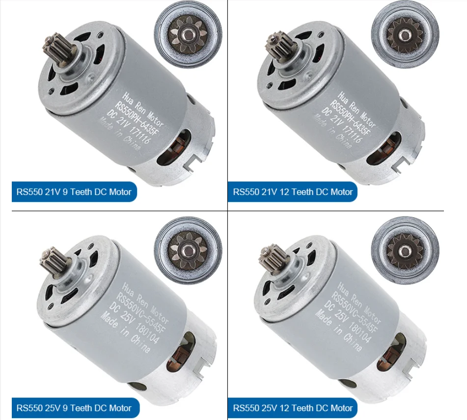 2 Motores Eléctricos RS550 12V 40000 RPM Para Coches Infantiles – Repuesto Con Engranajes De Plástico Y Metal