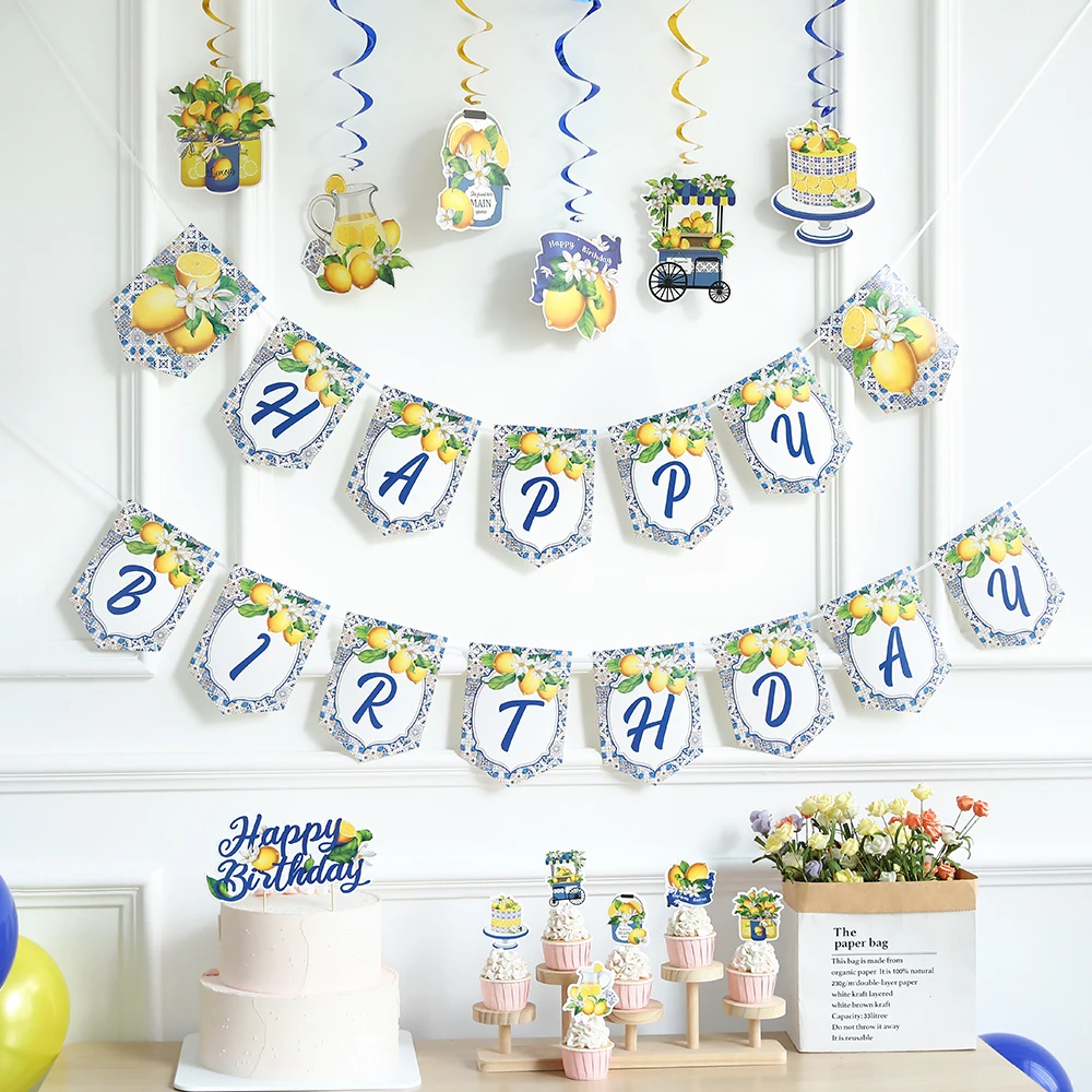 8er-Set Zitronen-Girlanden Zum Aufhängen – Sommerliche Party-Deko Für Geburtstag, Hochzeit & Limonaden-Stand