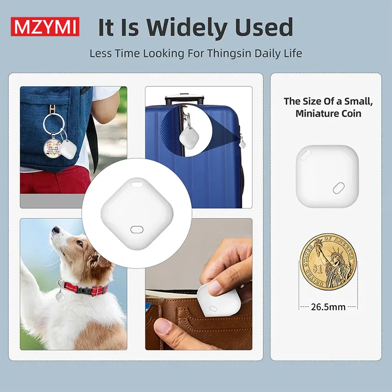 Фото Мини Bluetooth GPS-Трекер MZYMI F2 для детей, домашних животных, поиск ключей, смарт-метка, устройство поиска, сигнал тревоги, работа с Apple Find My №5
