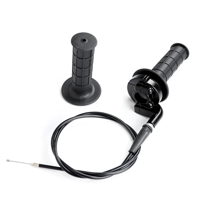 7/8in Handle Grips Cable Set Motorcycle Twist Throttle