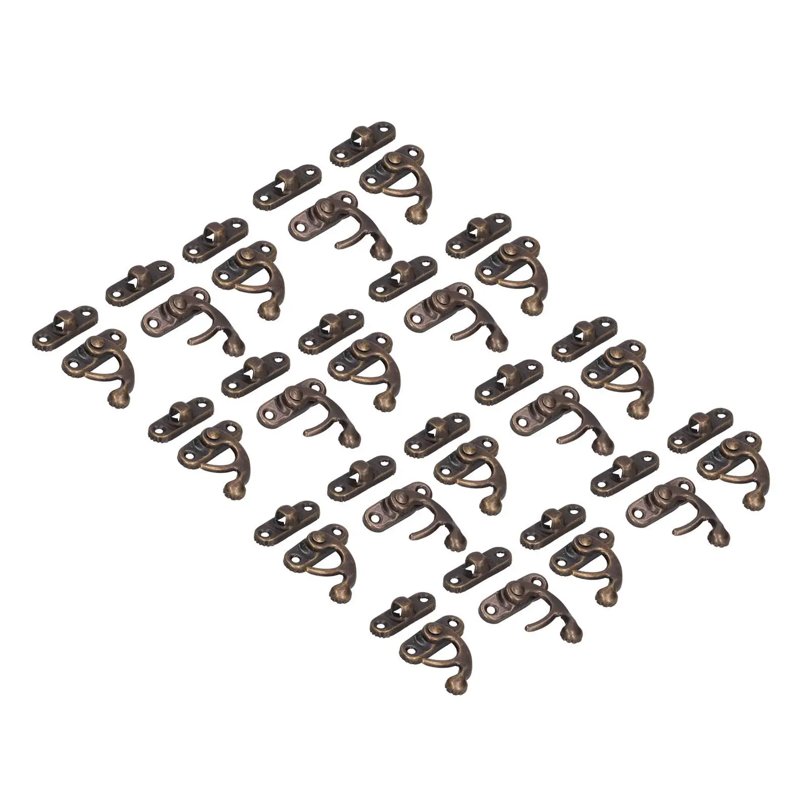 20Set Antique Aluminum Alloy Hook Hasp Horn Lock Latches for jewelry Box Luggage Hardware
