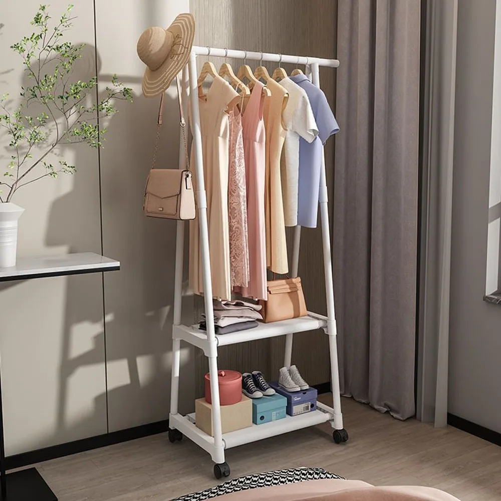 Clothes Rack Triangle Pulley With Wheels Hangers Floor-Standing Clothes Racks