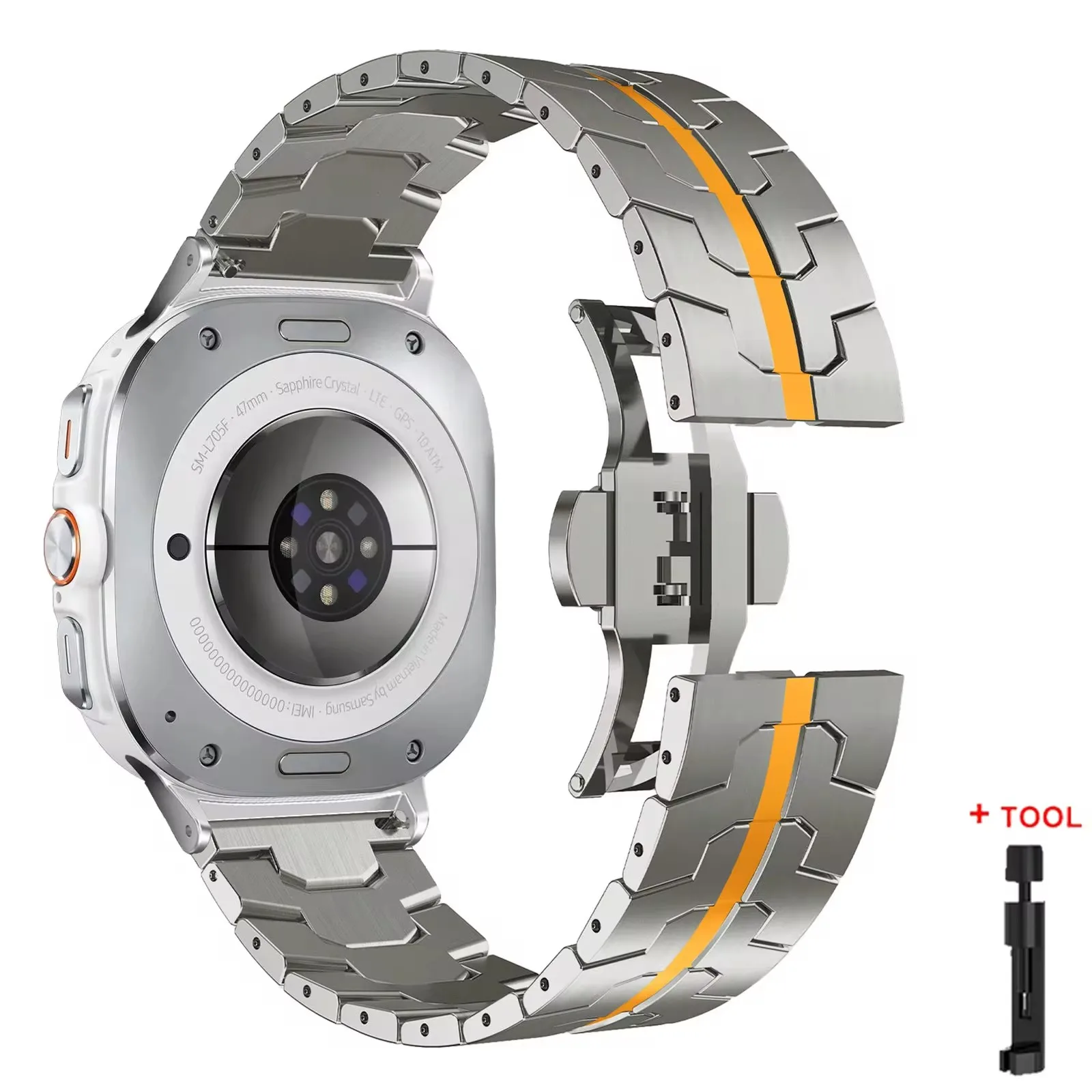 Premium Stainless Steel Watch Band - Elegant No-Gap Metal Bracelet Strap
