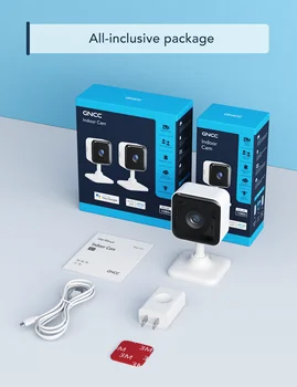 GNCC C2 Indoor Security Camera Dog Camera 1080P Motion Detection, 2-Way Audio Siren, Night Vision, Works w/Alexa & Google Home 6