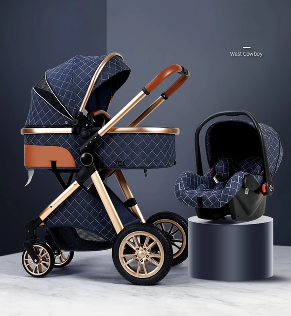 3 In 1 Baby Stroller Luxury High 