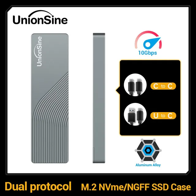고성능 M.2 NVMe SSD를 위한 UnionSine 듀얼 프로토콜 케이스 고성능 M.2 NVMe SSD를 위한 UnionSine 듀얼 프로토콜 케이스
