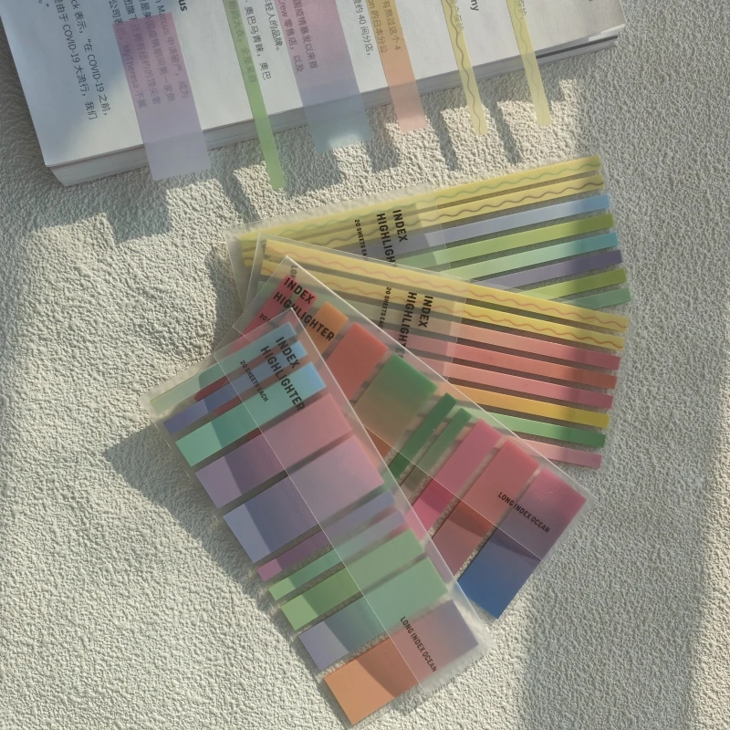160/200 Sheets Stickers Transparent Bookmarkers Index Tabs Flags Sticky Note Stationery Tab Memo Pad School Office Supplies 5