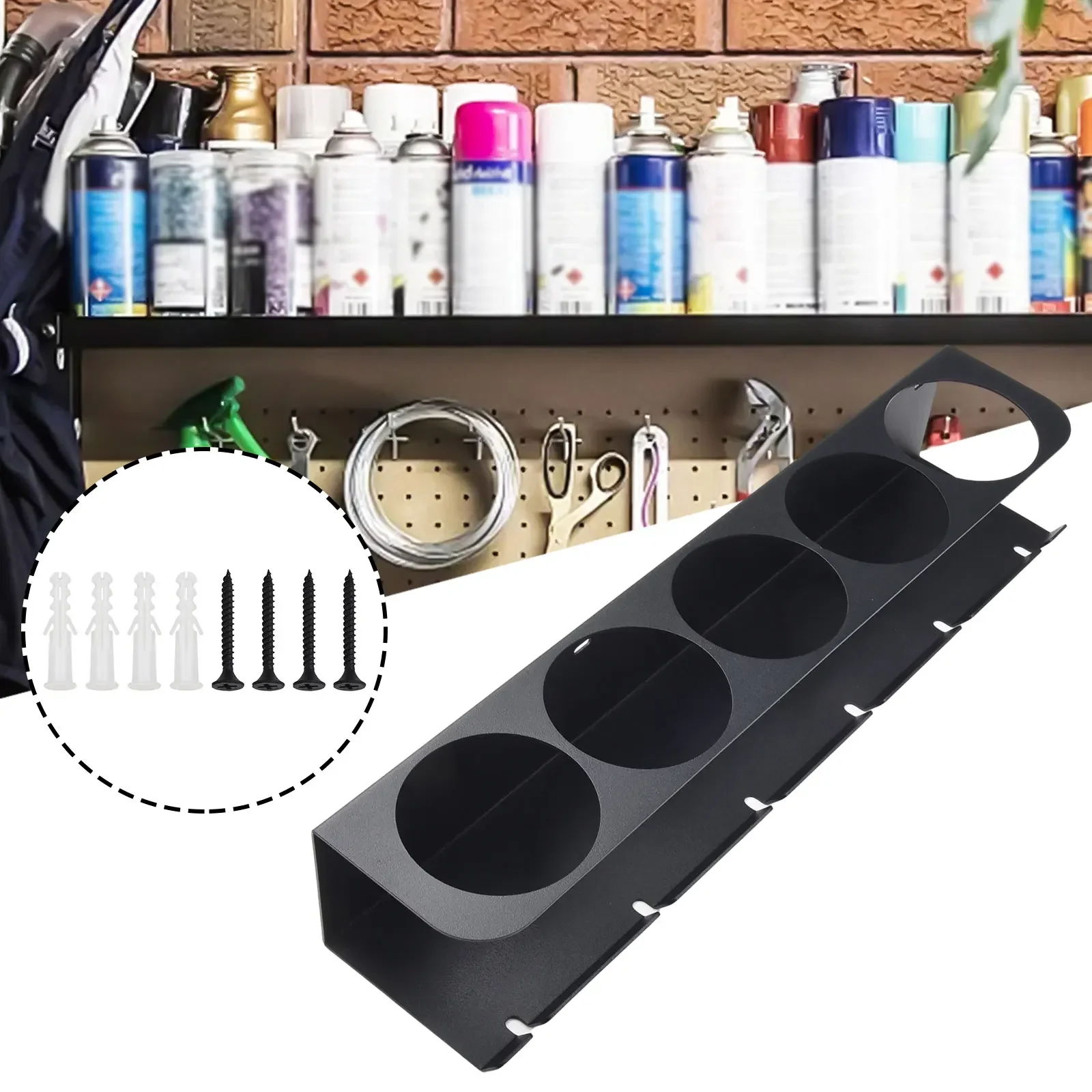 

Подвесной аэрозольный держатель, экономичный органайзер для инструментов, 5 банок с 6 ячейками, держатель для воздушных инструментов, идеально подходит для гаража или магазина