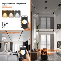 Smart Magnet Track Light System, Tuya Zigbee Dimmable LED Spotlight Adjustable Magnetic Rail Lamp Lighting for Living Room Black 2