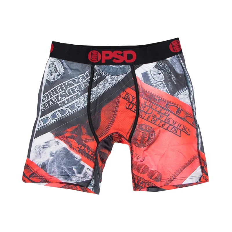 Mens Underwear 1Pcs Sexy Boxers Breathable Printed Male Underpants Plus Size Man Trunks