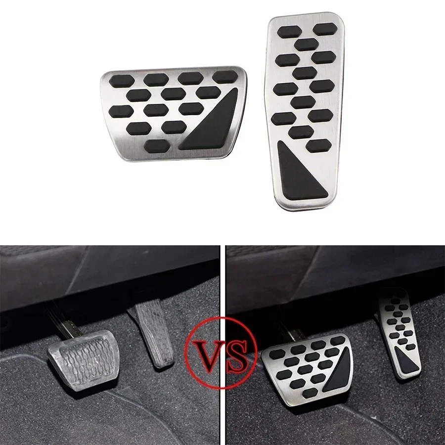 Car Pedals Slip Resistance Cover Stainless Steel Pedal Cover for Jeep Wrangler JL