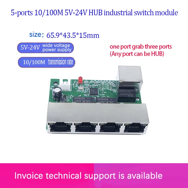 Fast switch mini 3 port ethernet switch 10 / 100mbps rj45 network switch  hub pcb module board for system integration module - AliExpress