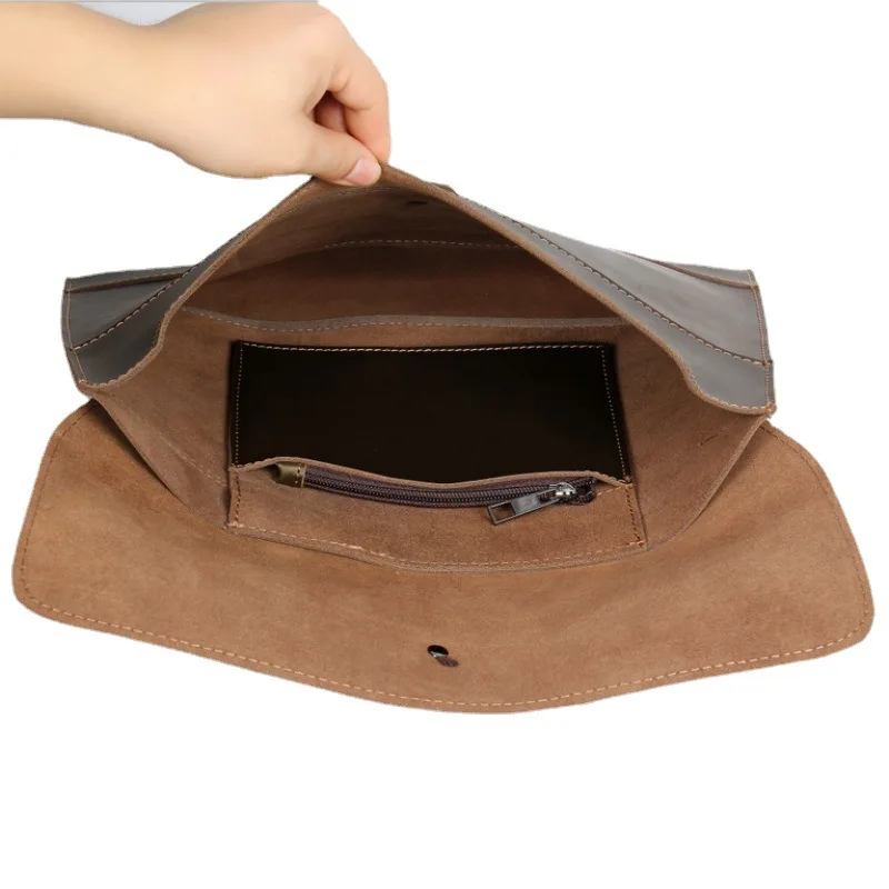 a4 senior genuine leather portable business office conference filing folder manager document bag briefcase portfolio padfolio